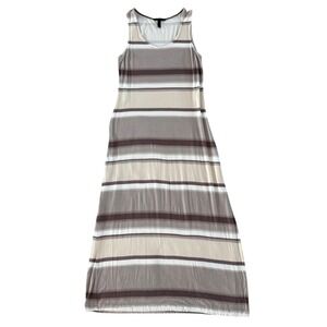 Soma Intimates Sleeveless Maxi Dress Striped Neutral Tones Casual Comfy Small